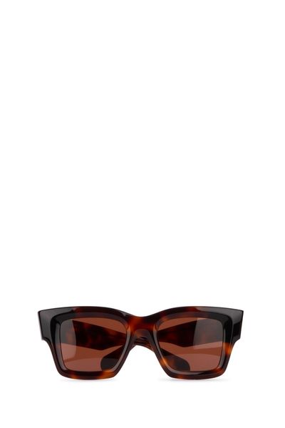 GOLD TONE RAFFIA SQUARE FRAME SUNGLASSES