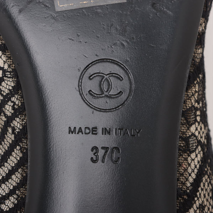 Top Quality Chanel Coco Race Flap Pumps 37  Black Pearl