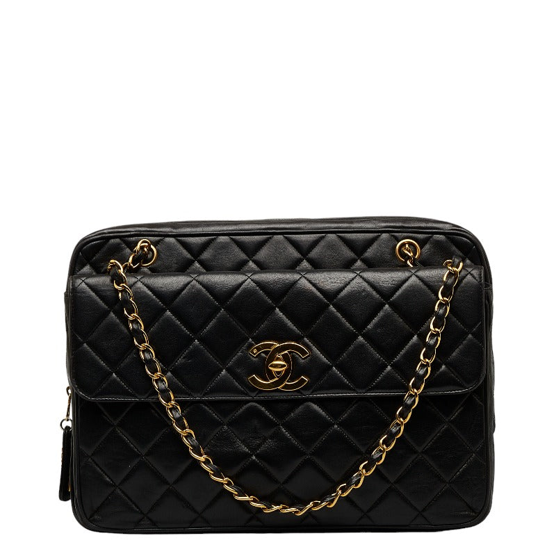 Top Quality Chanel Black Lambskin Chain Shoulder Tote Bag