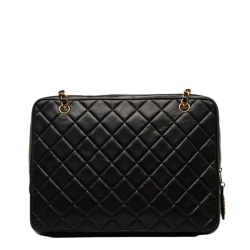 Top Quality Chanel Black Lambskin Chain Shoulder Tote Bag