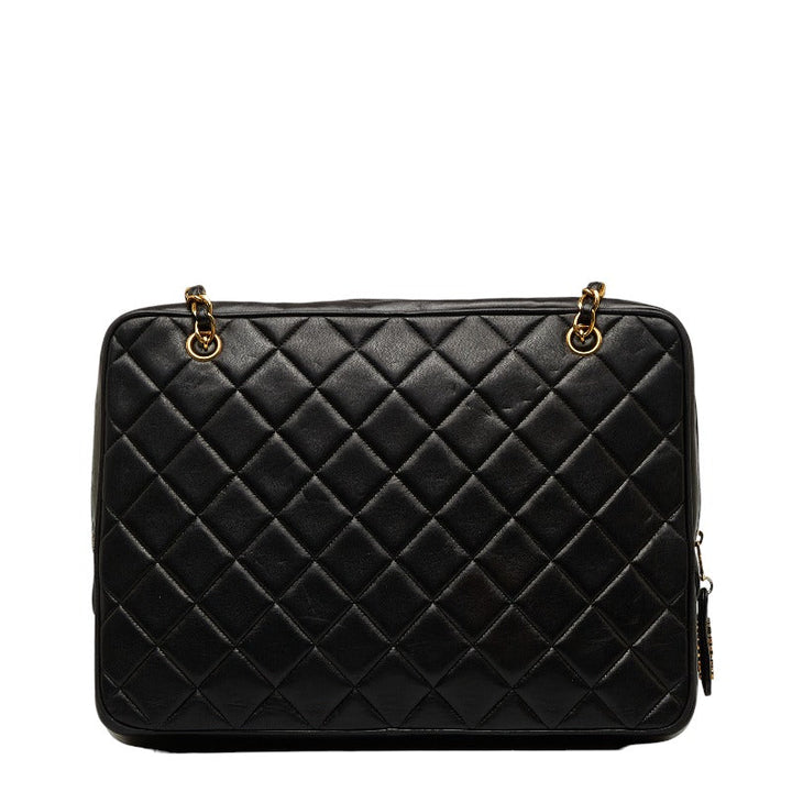Top Quality Chanel Black Lambskin Chain Shoulder Tote Bag
