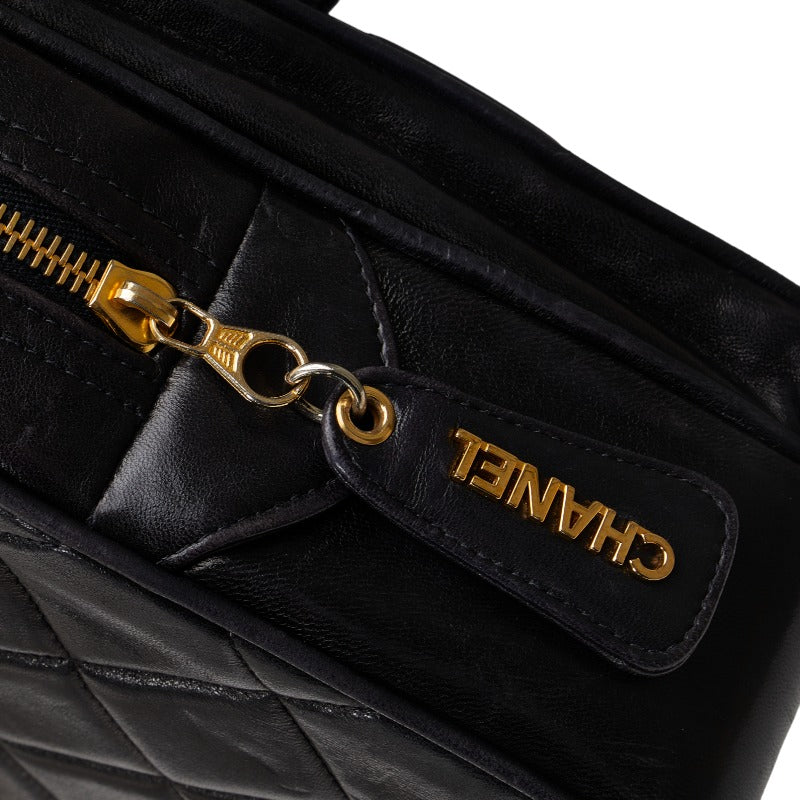 Top Quality Chanel Black Lambskin Chain Shoulder Tote Bag
