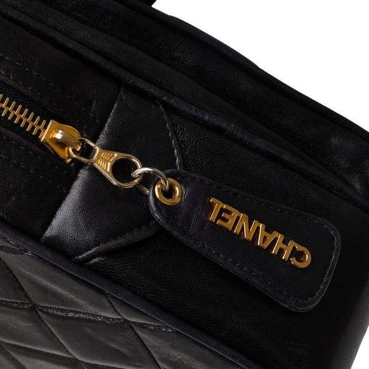 Top Quality Chanel Black Lambskin Chain Shoulder Tote Bag