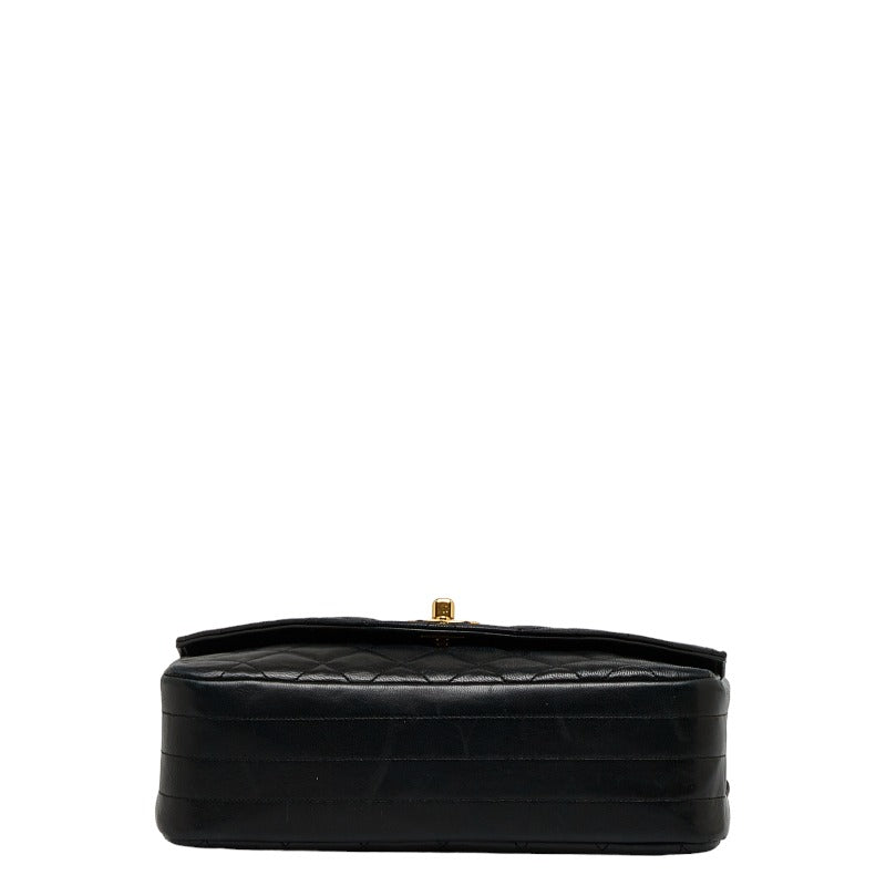 Top Quality Chanel Vintage Matlasse Chain Shoulder Bag Black Lambskin