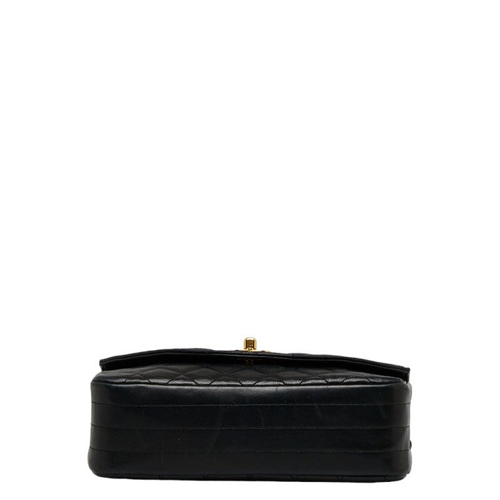Top Quality Chanel Vintage Matlasse Chain Shoulder Bag Black Lambskin