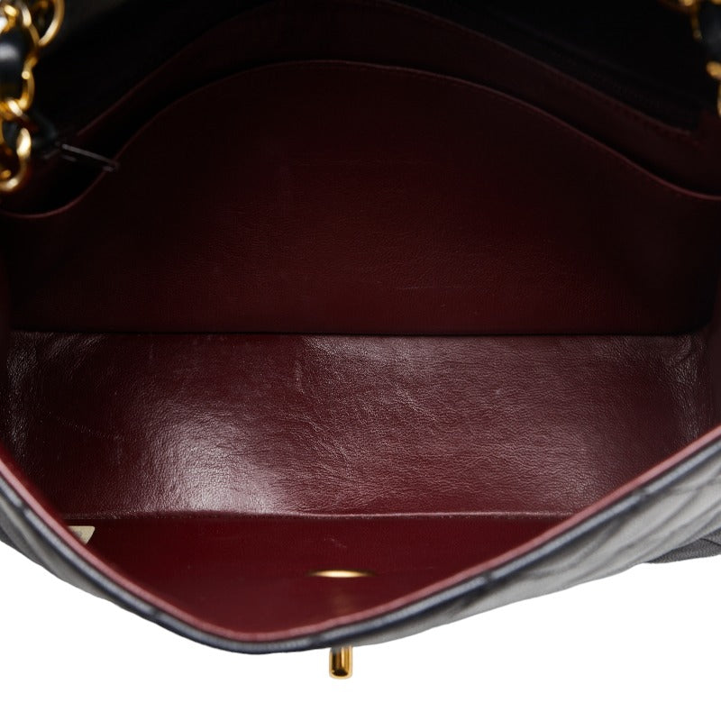 Top Quality Chanel Vintage Matlasse Chain Shoulder Bag Black Lambskin