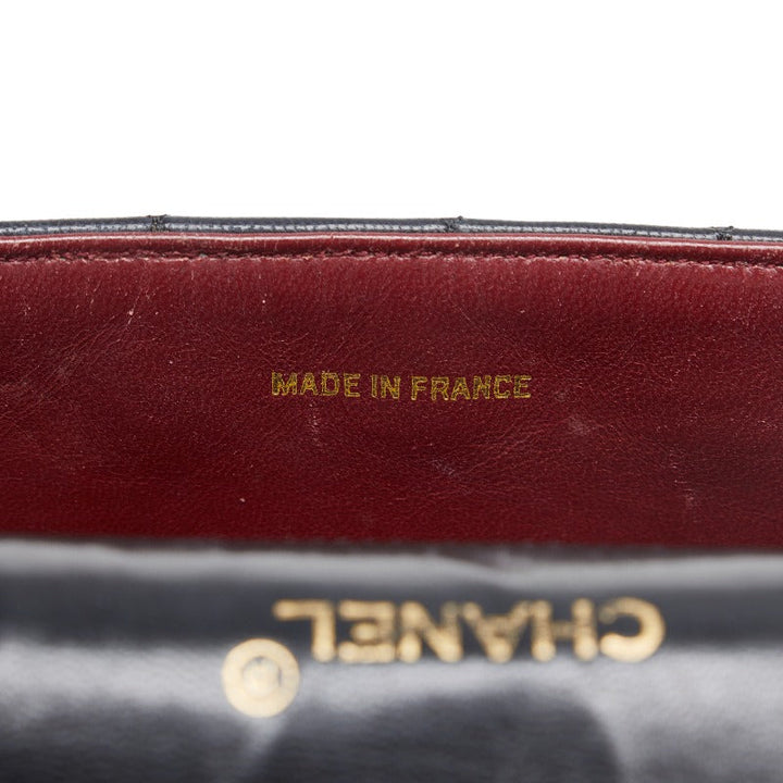 Top Quality Chanel Vintage Matlasse Chain Shoulder Bag Black Lambskin
