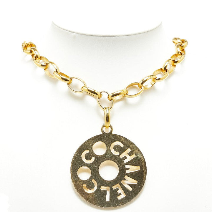 Top Quality Chanel Logo Chain Necklace Gold Plated