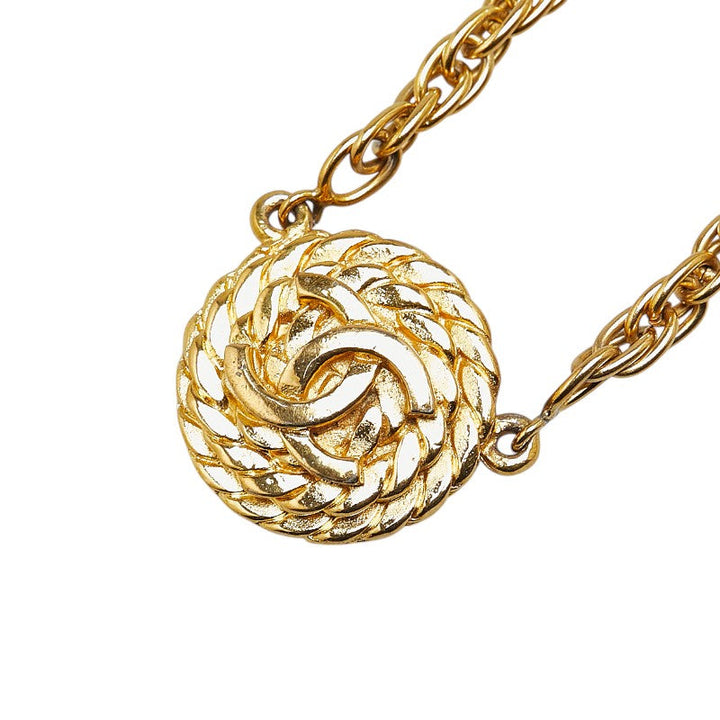 Top Quality Chanel Coco Mark Round Necklace Gold