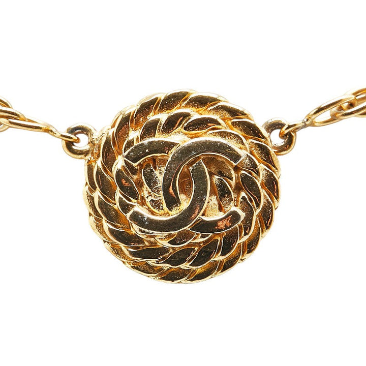Top Quality Chanel Coco Mark Round Necklace Gold
