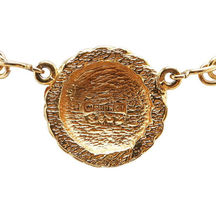 Top Quality Chanel Coco Mark Round Necklace Gold