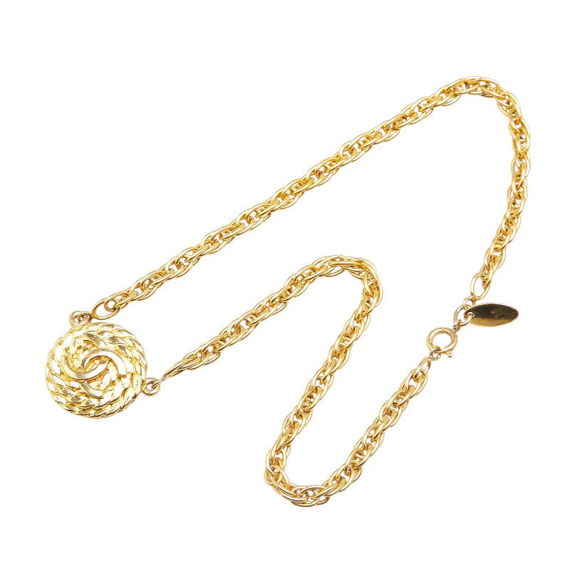 Top Quality Chanel Coco Mark Round Necklace Gold