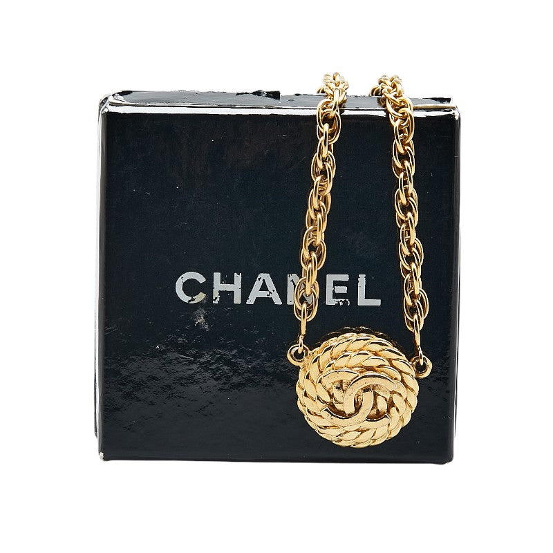 Top Quality Chanel Coco Mark Round Necklace Gold