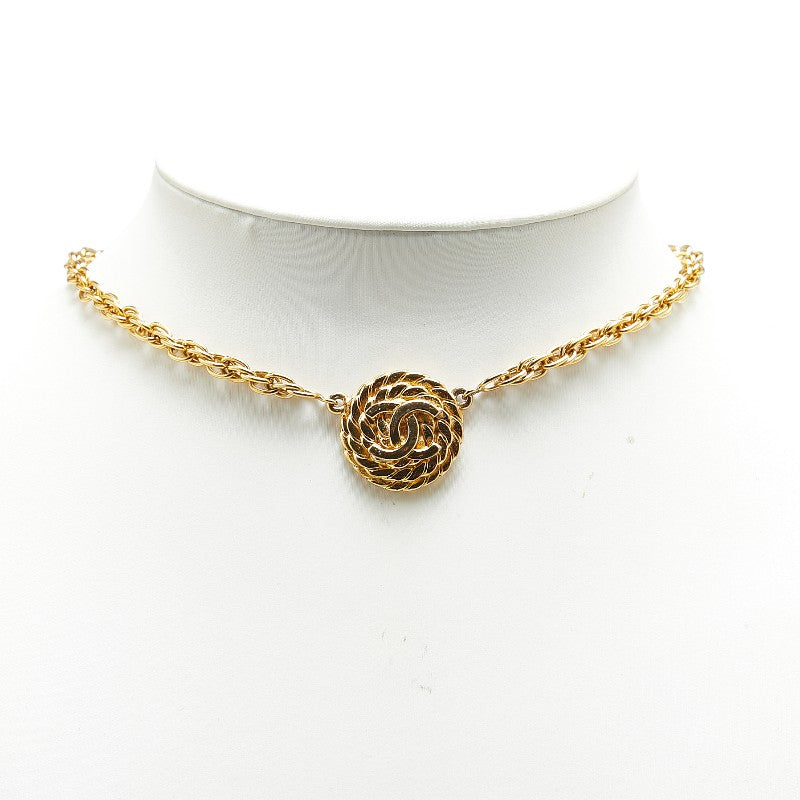 Top Quality Chanel Coco Mark Round Necklace Gold