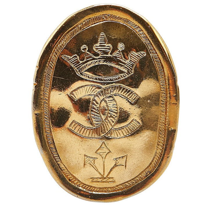 Top Quality Chanel Coco Mark Crown Motif Brooch Gold