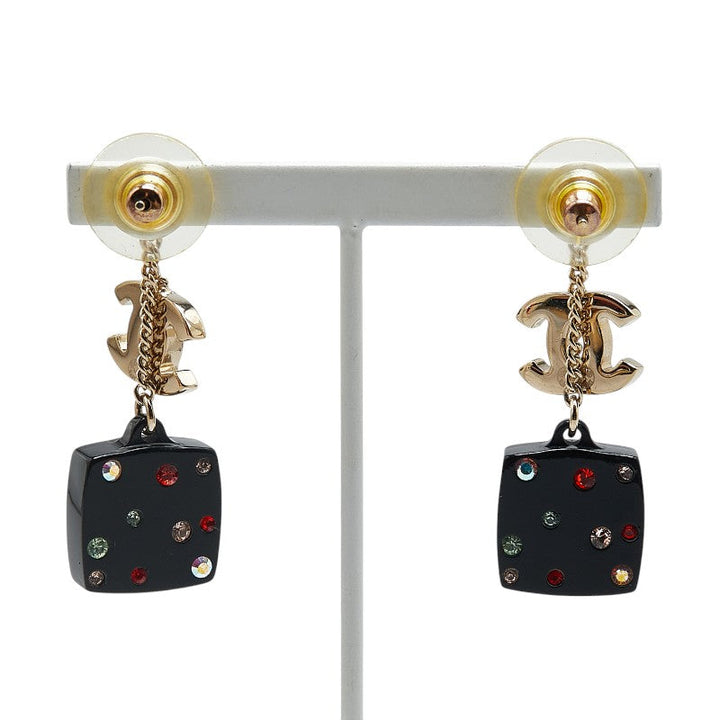 Top Quality Chanel Coco Mark Rhinestone Swing Earrings