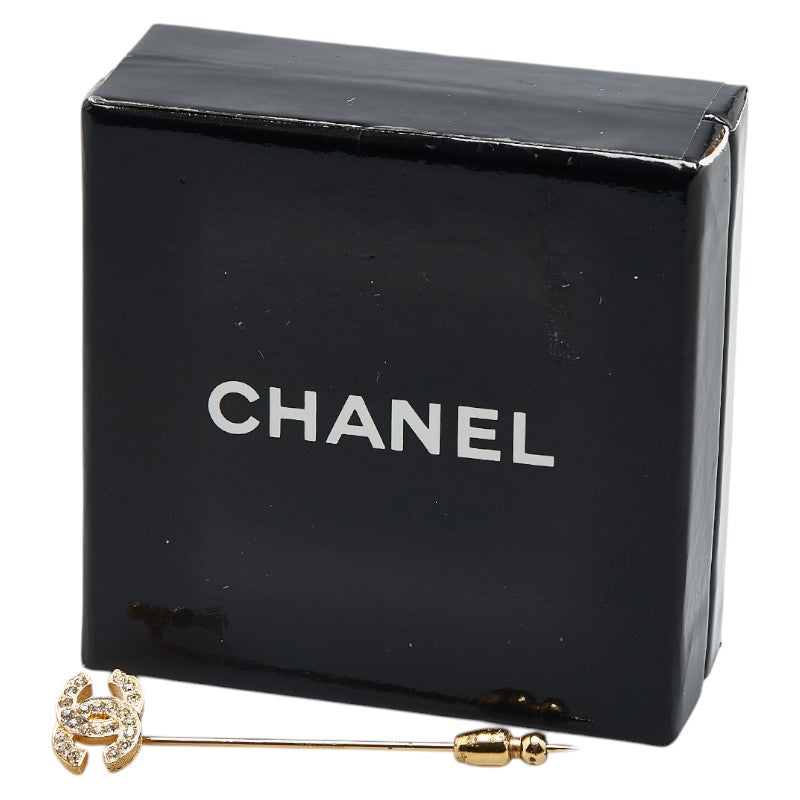 Top Quality Chanel Coco Mark Rhinestone Brooch Gold