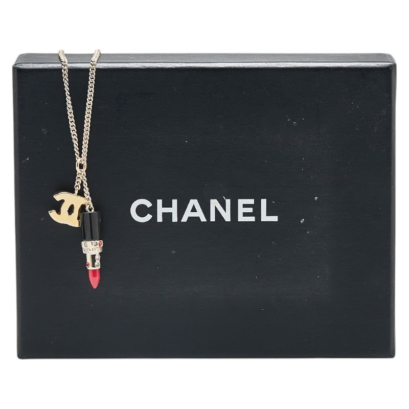 Top Quality Chanel Coco Mark Lipstick Motif Rhinestone Necklace