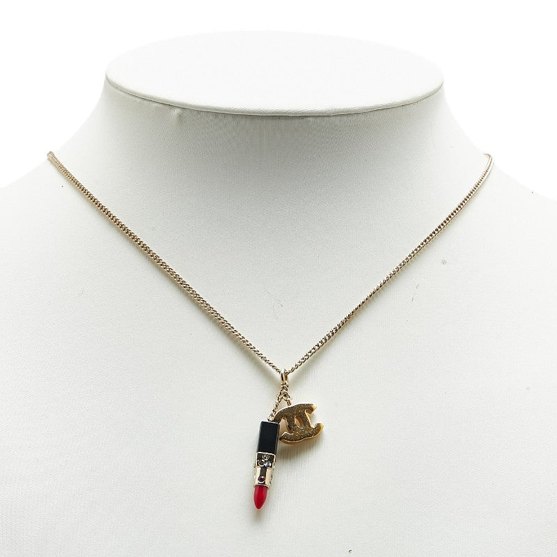 Top Quality Chanel Coco Mark Lipstick Motif Rhinestone Necklace