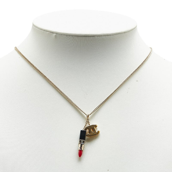 Top Quality Chanel Coco Mark Lipstick Motif Rhinestone Necklace