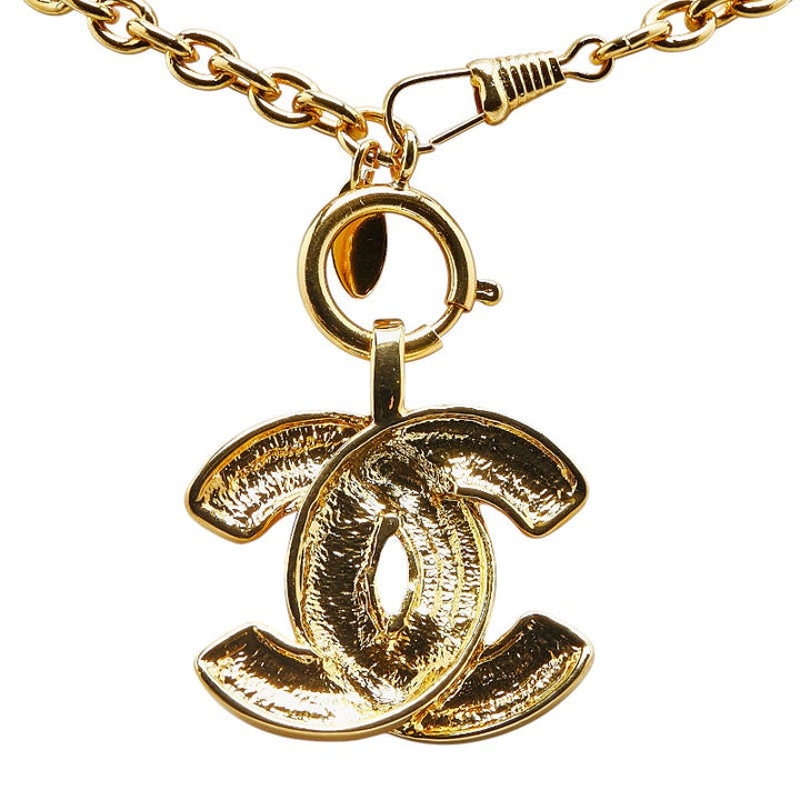Top Quality Chanel Matelasse Coco Mark Necklace Gold