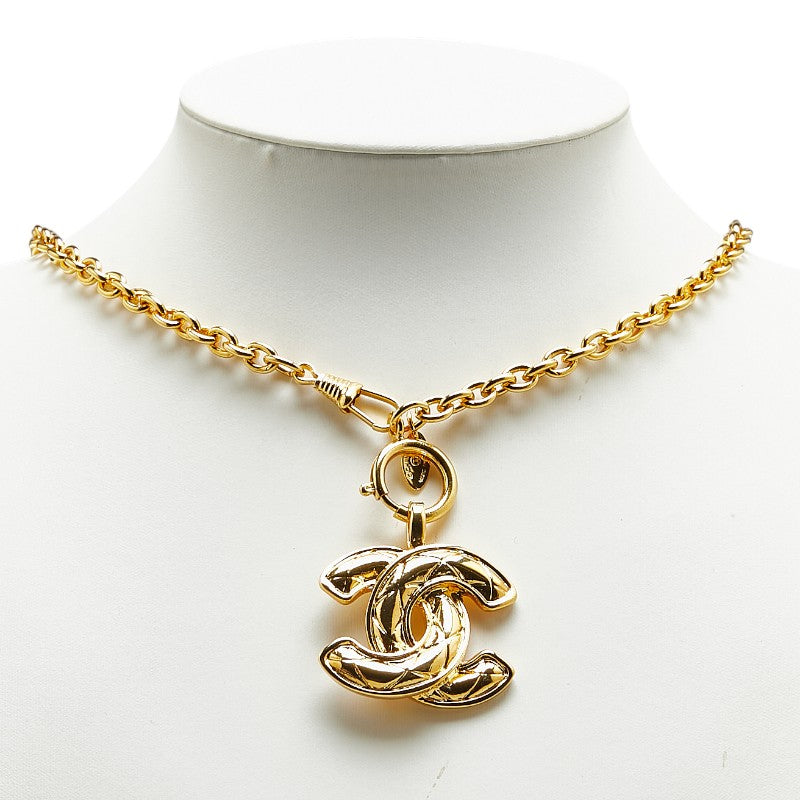 Top Quality Chanel Matelasse Coco Mark Necklace Gold