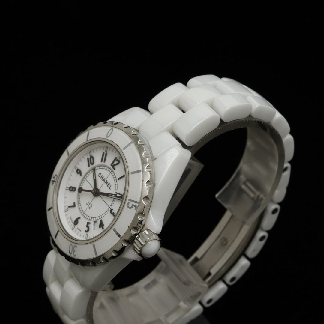 Top Quality Chanel J12 White Ceramic White 33mm Date Lady QZ Quartz Watch H0968