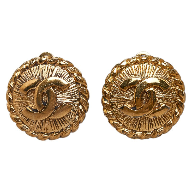 Top Quality Chanel Cocomark Chain Motif Earrings Gold  Ladies Chanel