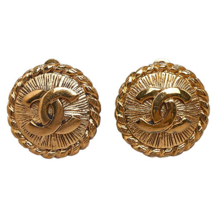 Top Quality Chanel Cocomark Chain Motif Earrings Gold  Ladies Chanel