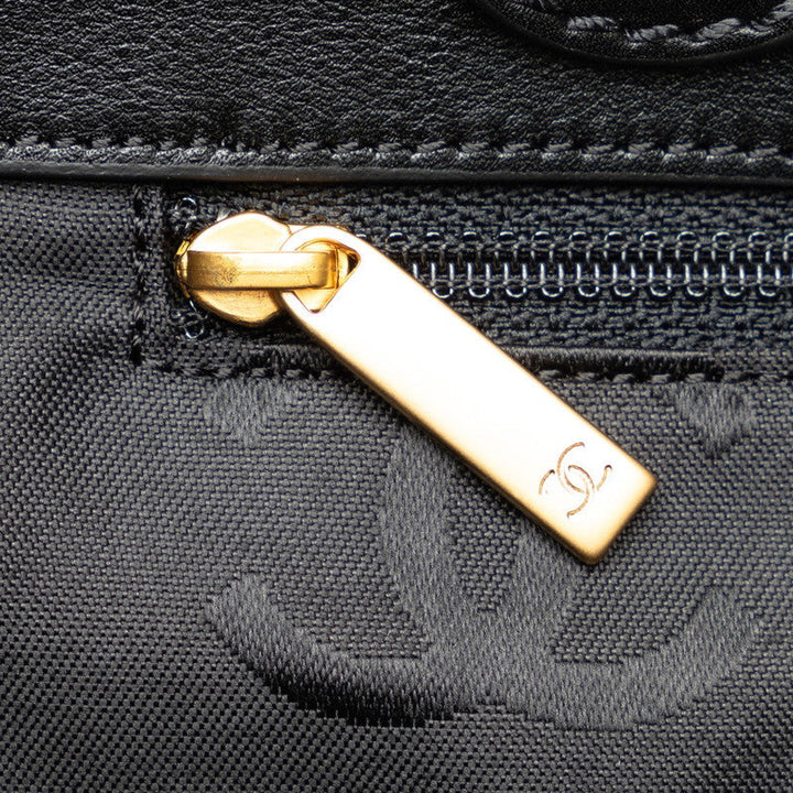 Top Quality Chanel Black Straw Chain Tote Handbag