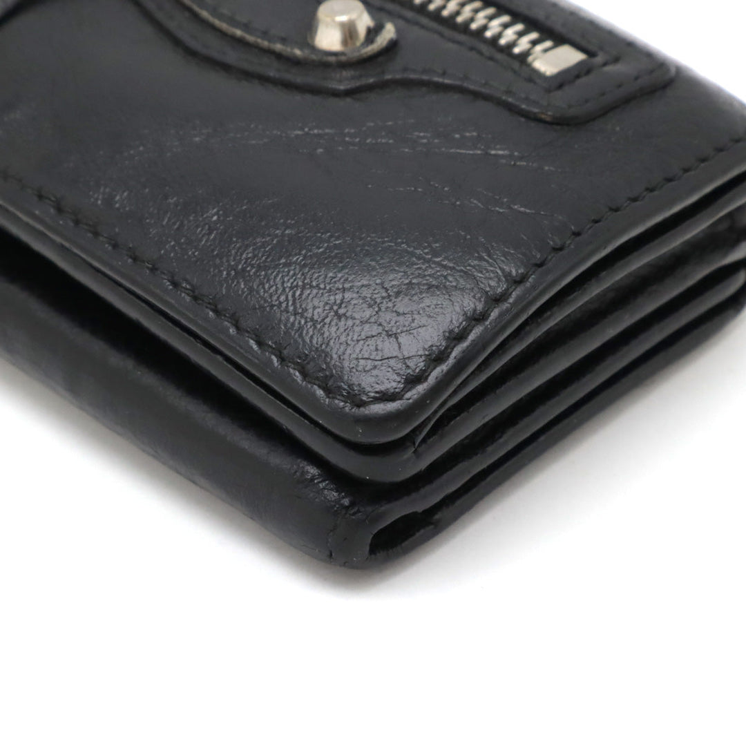 Top Quality Balenciaga Classic Mini Leather Wallet Black