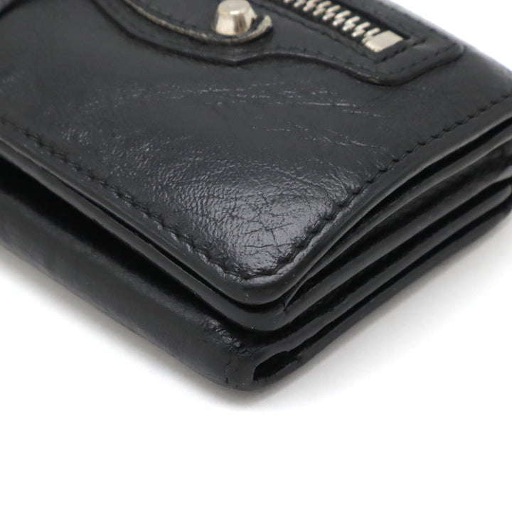 Top Quality Balenciaga Classic Mini Leather Wallet Black