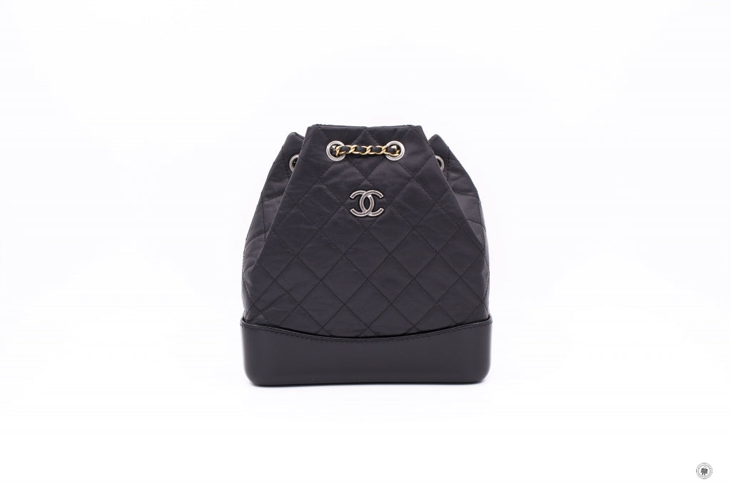 Top Quality Chanel A94485 Y61477 Gabrielle Small Backpack Black Calfskin Small Shoulder Bags