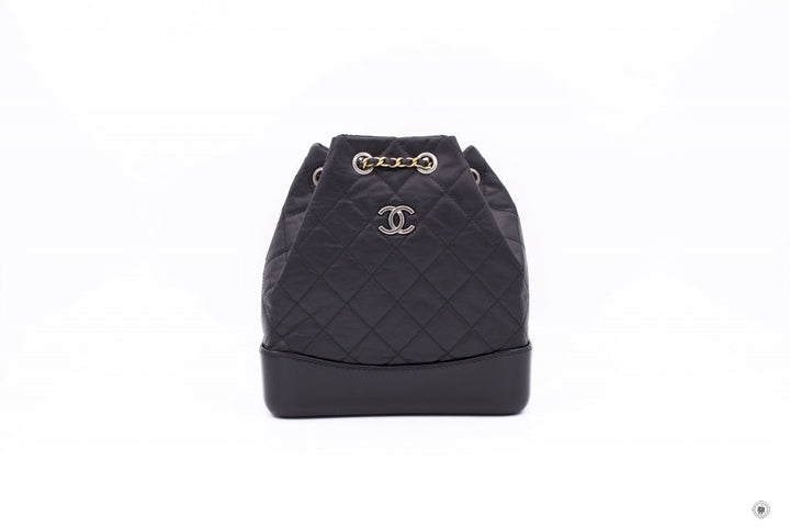 Top Quality Chanel A94485 Y61477 Gabrielle Small Backpack Black Calfskin Small Shoulder Bags