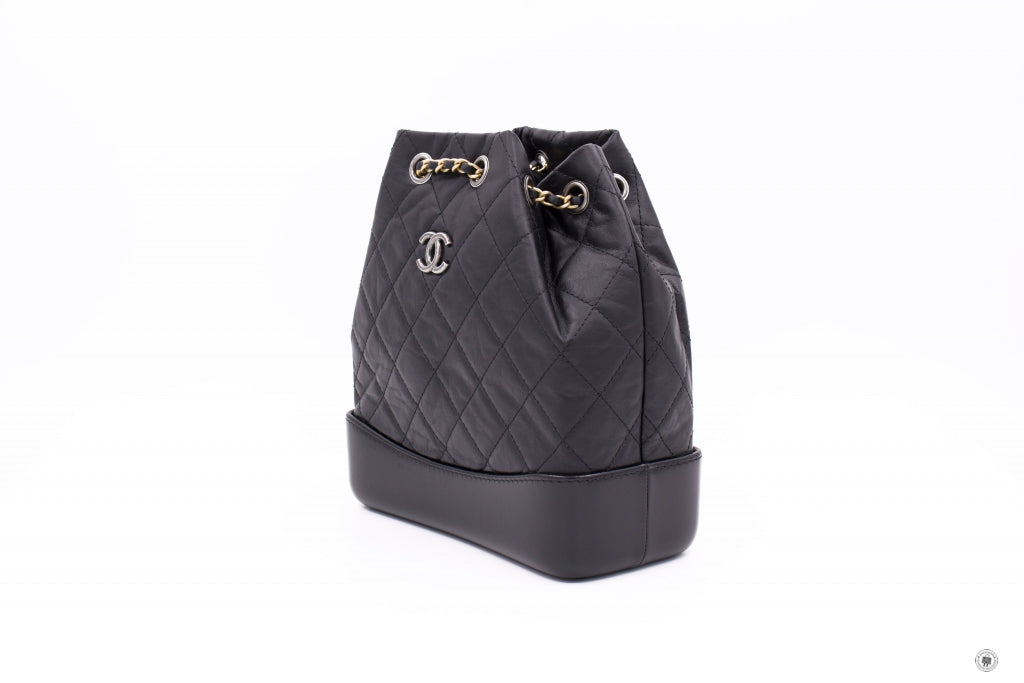 Top Quality Chanel A94485 Y61477 Gabrielle Small Backpack Black Calfskin Small Shoulder Bags