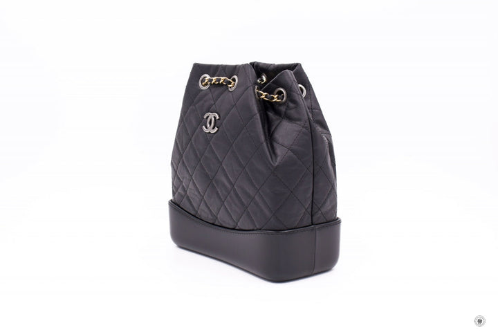 Top Quality Chanel A94485 Y61477 Gabrielle Small Backpack Black Calfskin Small Shoulder Bags