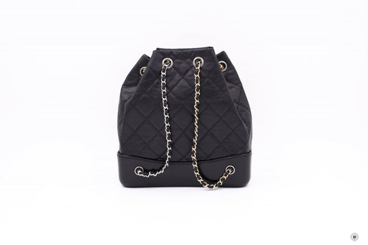 Top Quality Chanel A94485 Y61477 Gabrielle Small Backpack Black Calfskin Small Shoulder Bags