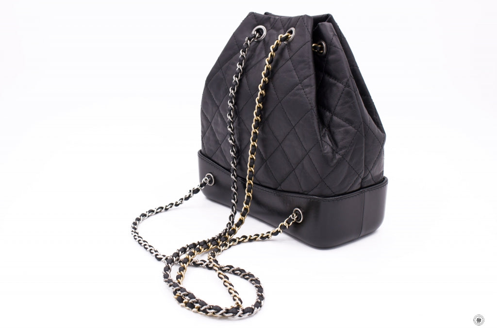 Top Quality Chanel A94485 Y61477 Gabrielle Small Backpack Black Calfskin Small Shoulder Bags