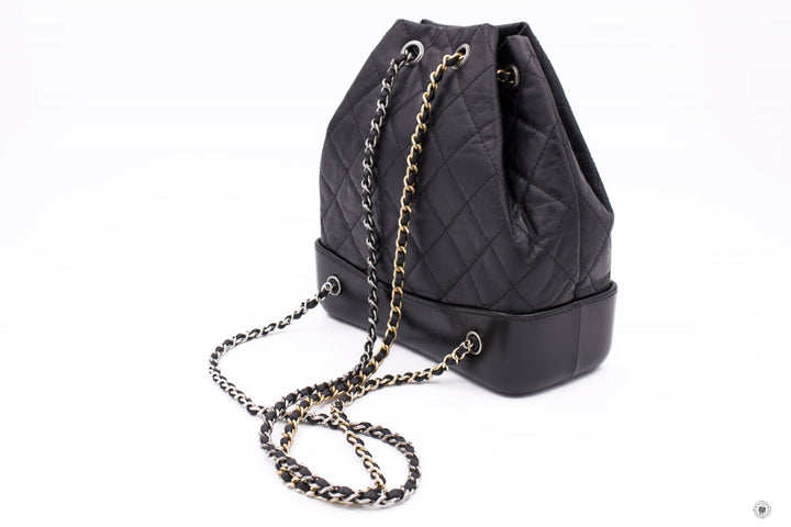 Top Quality Chanel A94485 Y61477 Gabrielle Small Backpack Black Calfskin Small Shoulder Bags