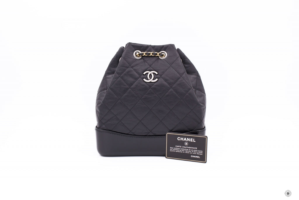 Top Quality Chanel A94485 Y61477 Gabrielle Small Backpack Black Calfskin Small Shoulder Bags