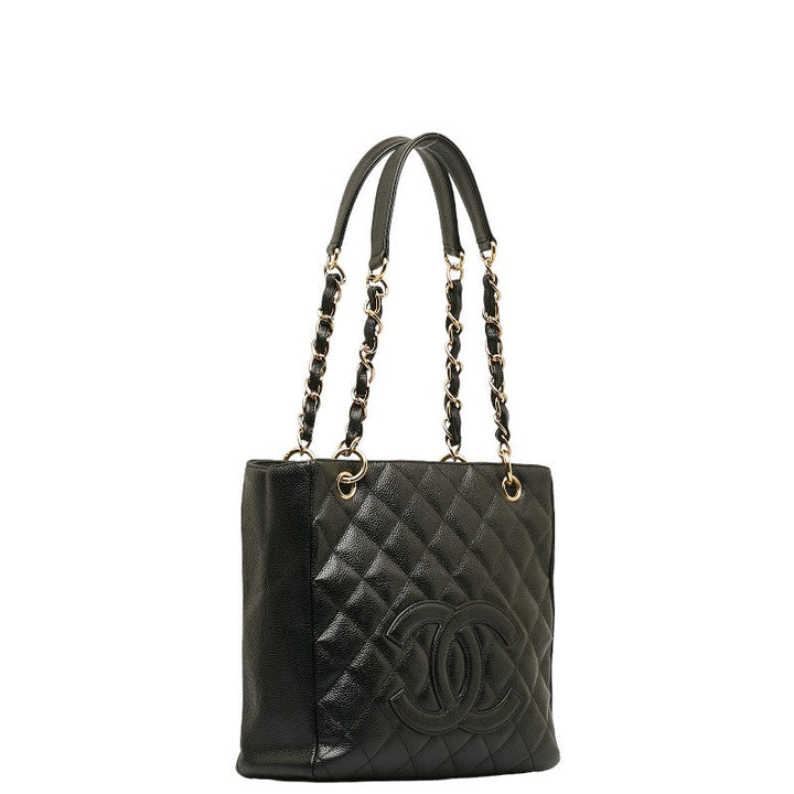 Top Quality Chanel Mattress PT Tott Cocomark Chain Shoulder Bag Black Gold  Caviar S  CHANEL