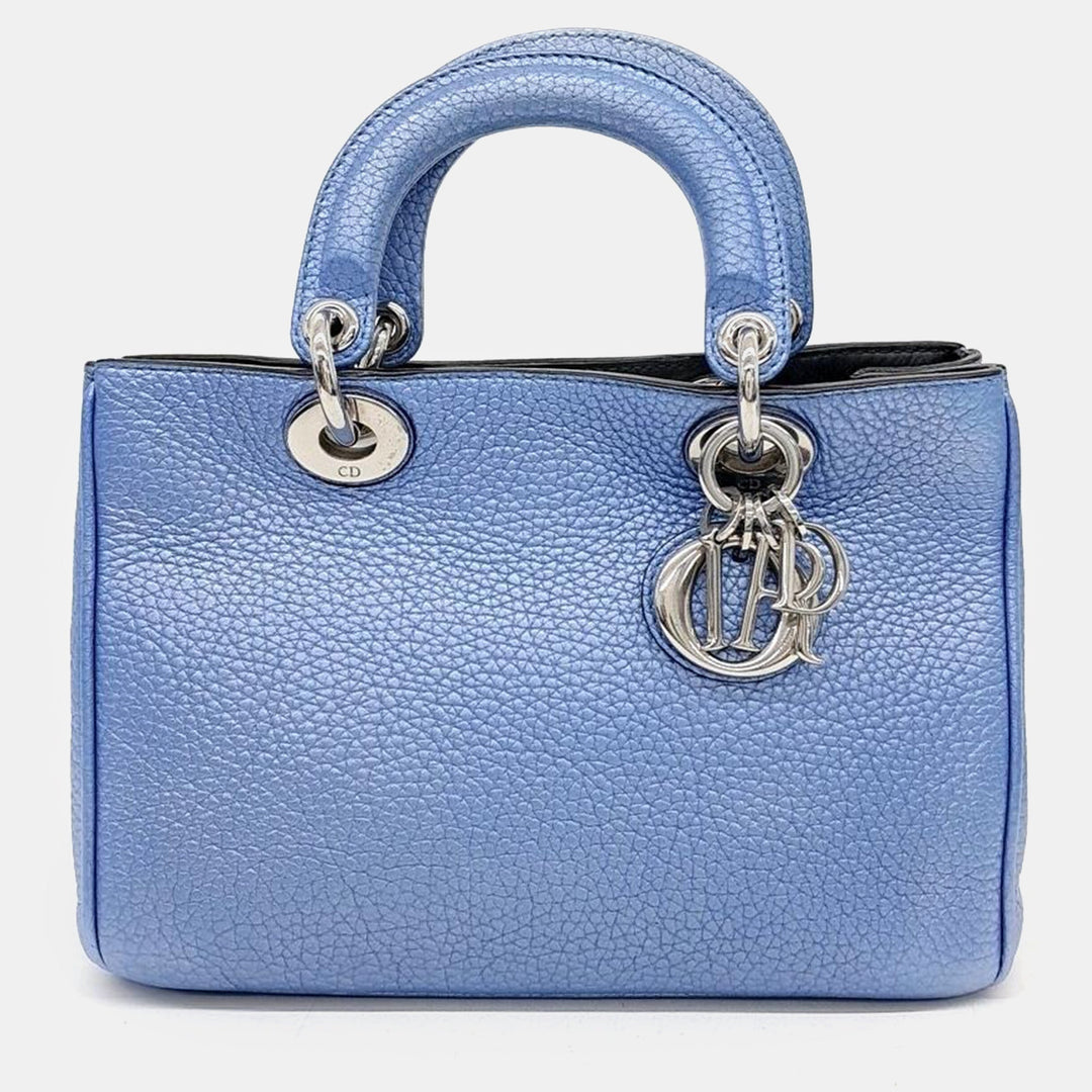 Top quality Dior Christian Blue Grained Leather Top quality Diorissimo Mini Tote Bag