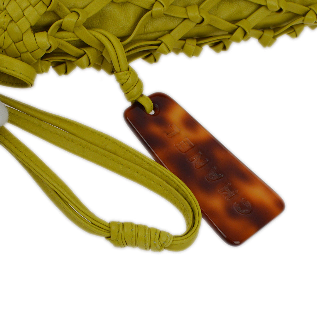 Top Quality Chanel Green Lambskin Braided Shoulder Bag