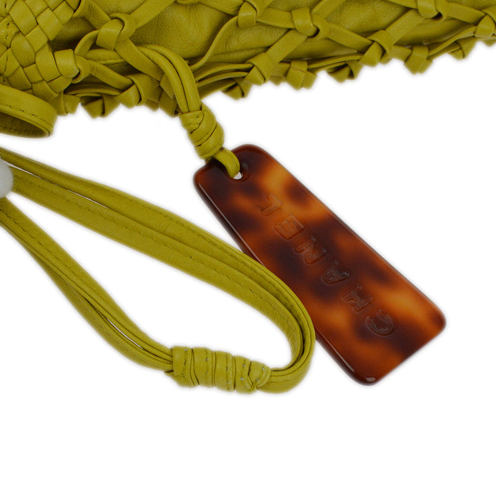 Top Quality Chanel Green Lambskin Braided Shoulder Bag