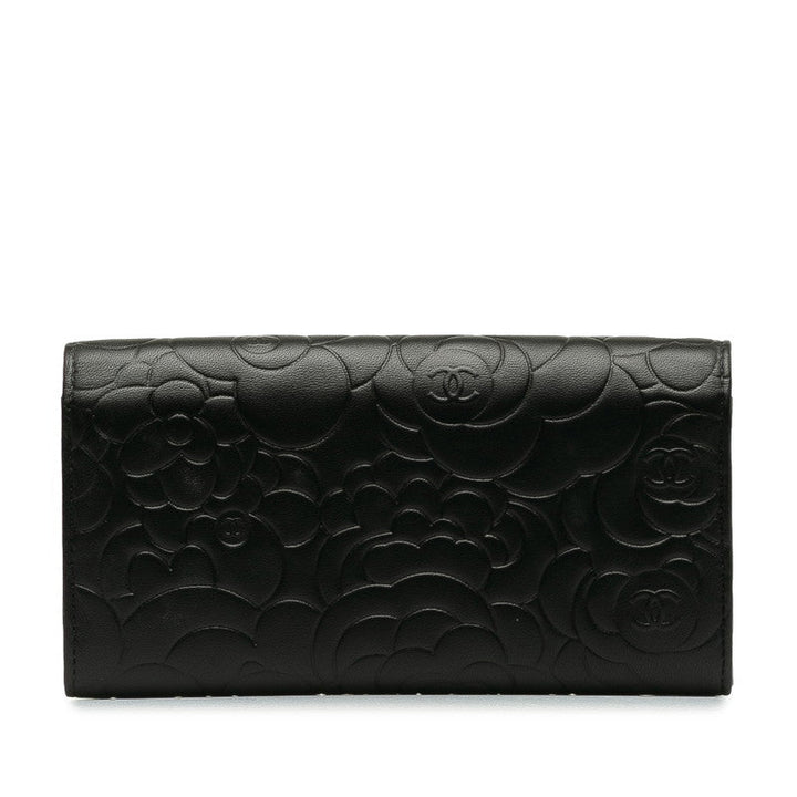 Top Quality Chanel CAMERIA COCOMARK Long Wallet Black   CHANEL