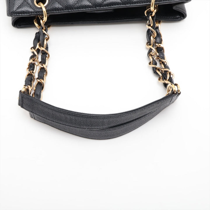 Top Quality Chanel PST Caviar S Tote Top Bag Black Gold  8th
