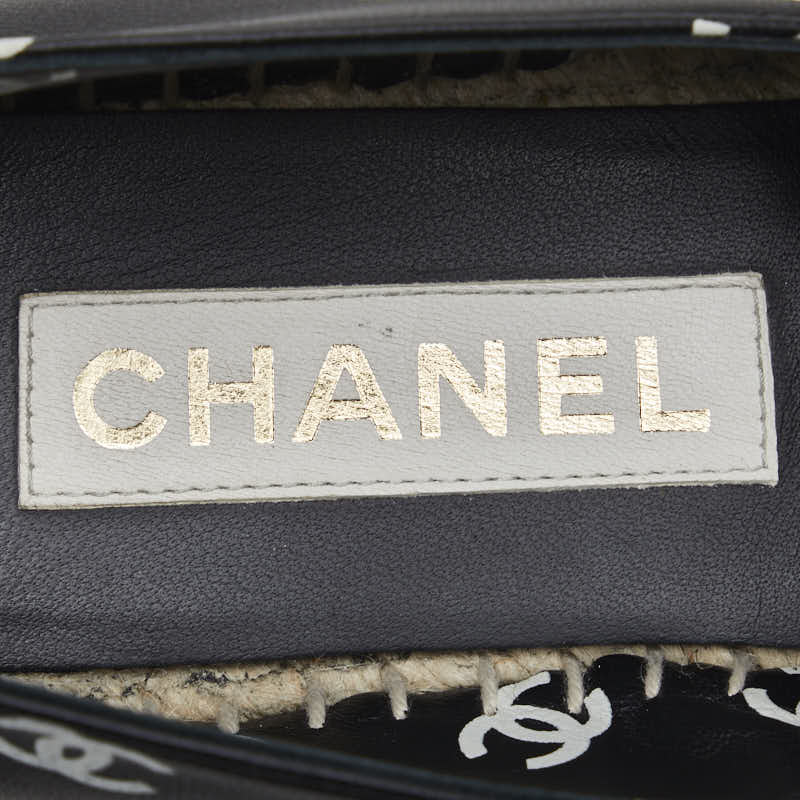 Top Quality Chanel Espadrille Sneakers Leather Raffia Black
