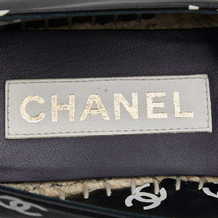 Top Quality Chanel Espadrille Sneakers Leather Raffia Black