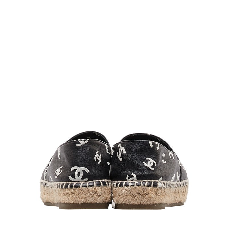 Top Quality Chanel Espadrille Sneakers Leather Raffia Black