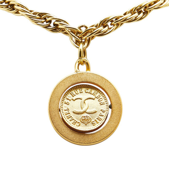 Top Quality Chanel Vintage Coco Mark Chain Necklace Gold